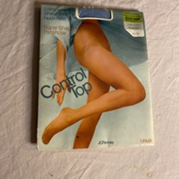 Vintage JCPenney Control Top Super Sheer Pantyhose Average Misty Blue 41 - Picture 1 of 3